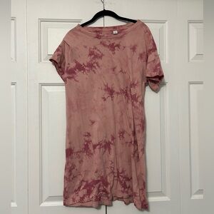 Old Navy tie die pink t-shirt dress size medium